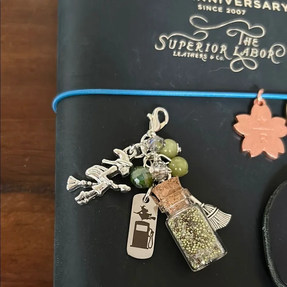 Two weeks on mars Silver and Green  Charm Accessory witch motive new